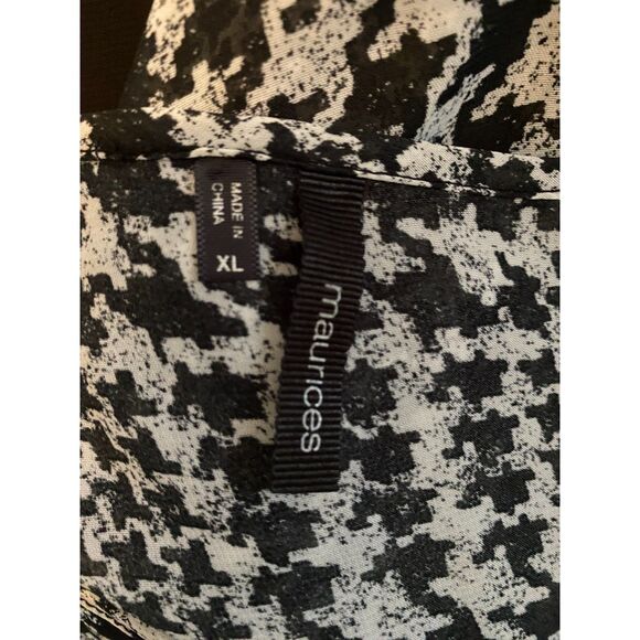 Maurices Hounds Tooth Sheer Boho High Low Tunic Top Size XL - Picture 5 of 8